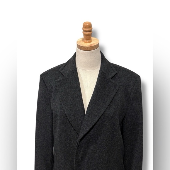 Loro Piana x J. Hilburn Men’s Wool Cashmere Long Charcoal Grey Coat Size Small - Picture 3 of 16